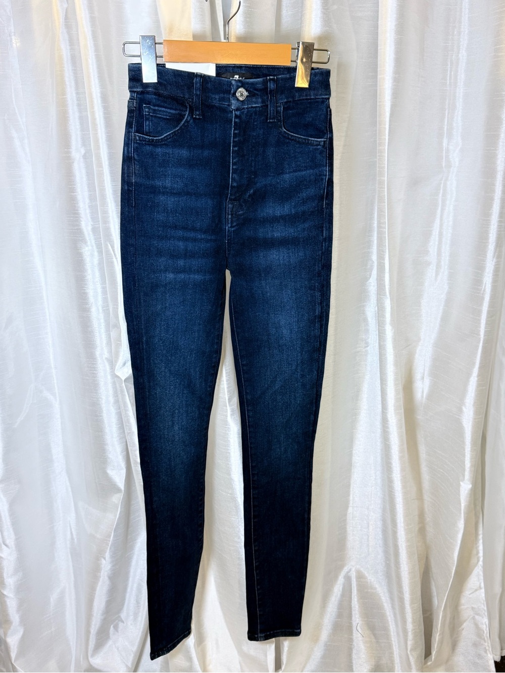 7 For All Mankind Dark Indigo High-Rise Skinny Jeans
